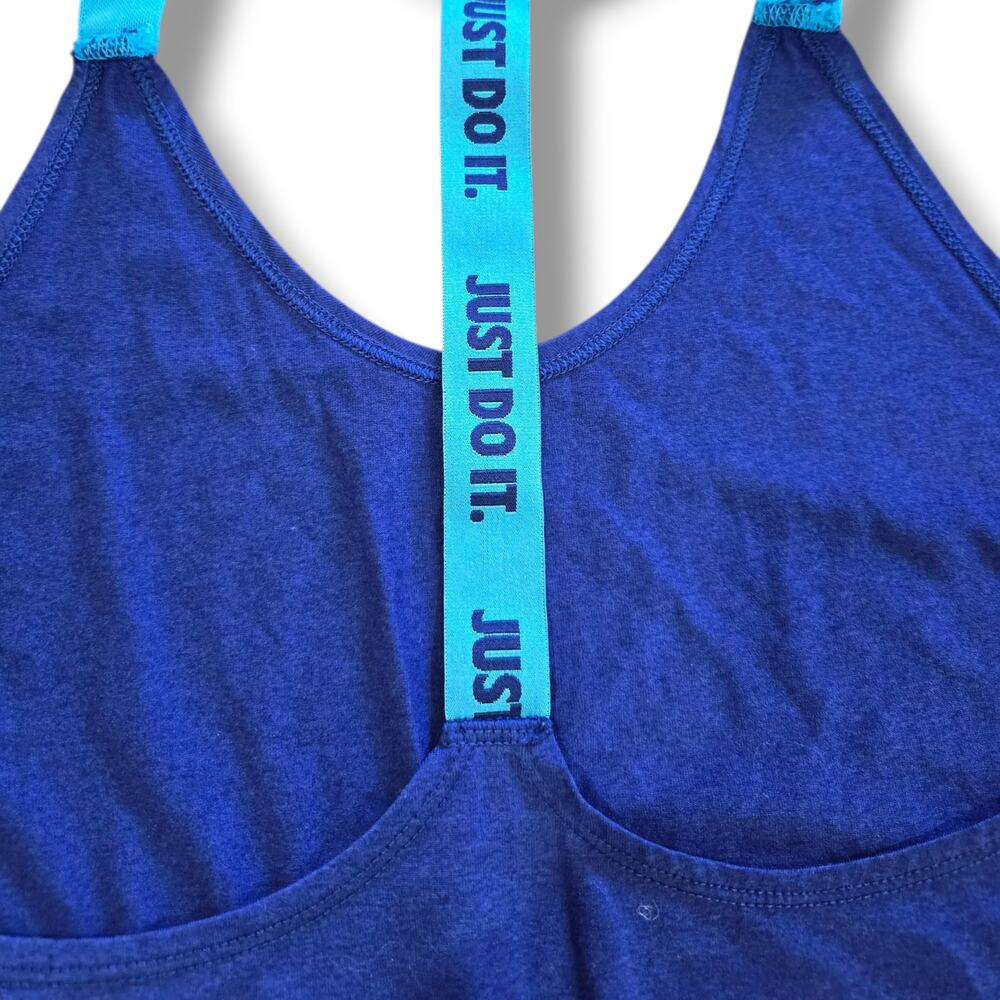 Nike women's Dri-FIT Royal Blue "Just Do It" Racerback Training Tank – Medium - Picture 4 of 8